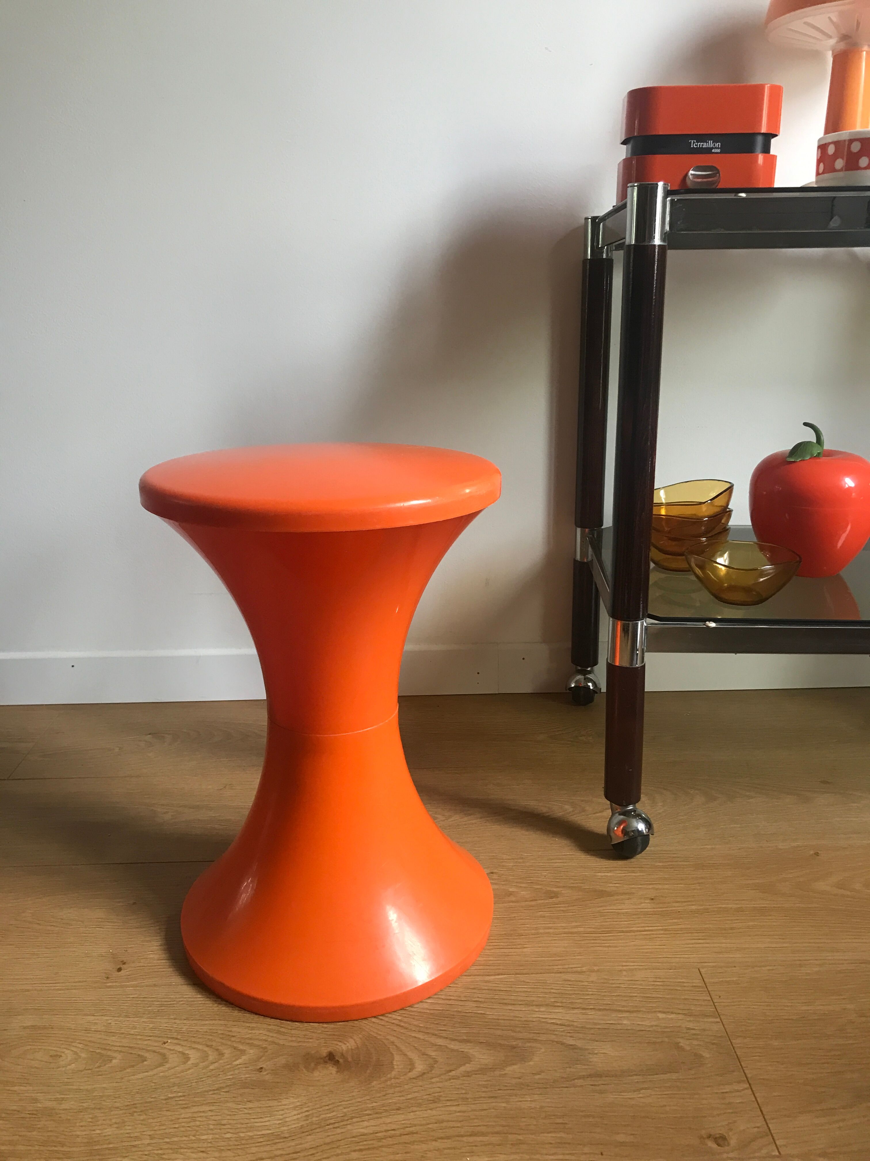 Vintage stool tam tam orange by Stamp