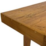 Vintage pinewood side table 60s handmade side table minimalist design