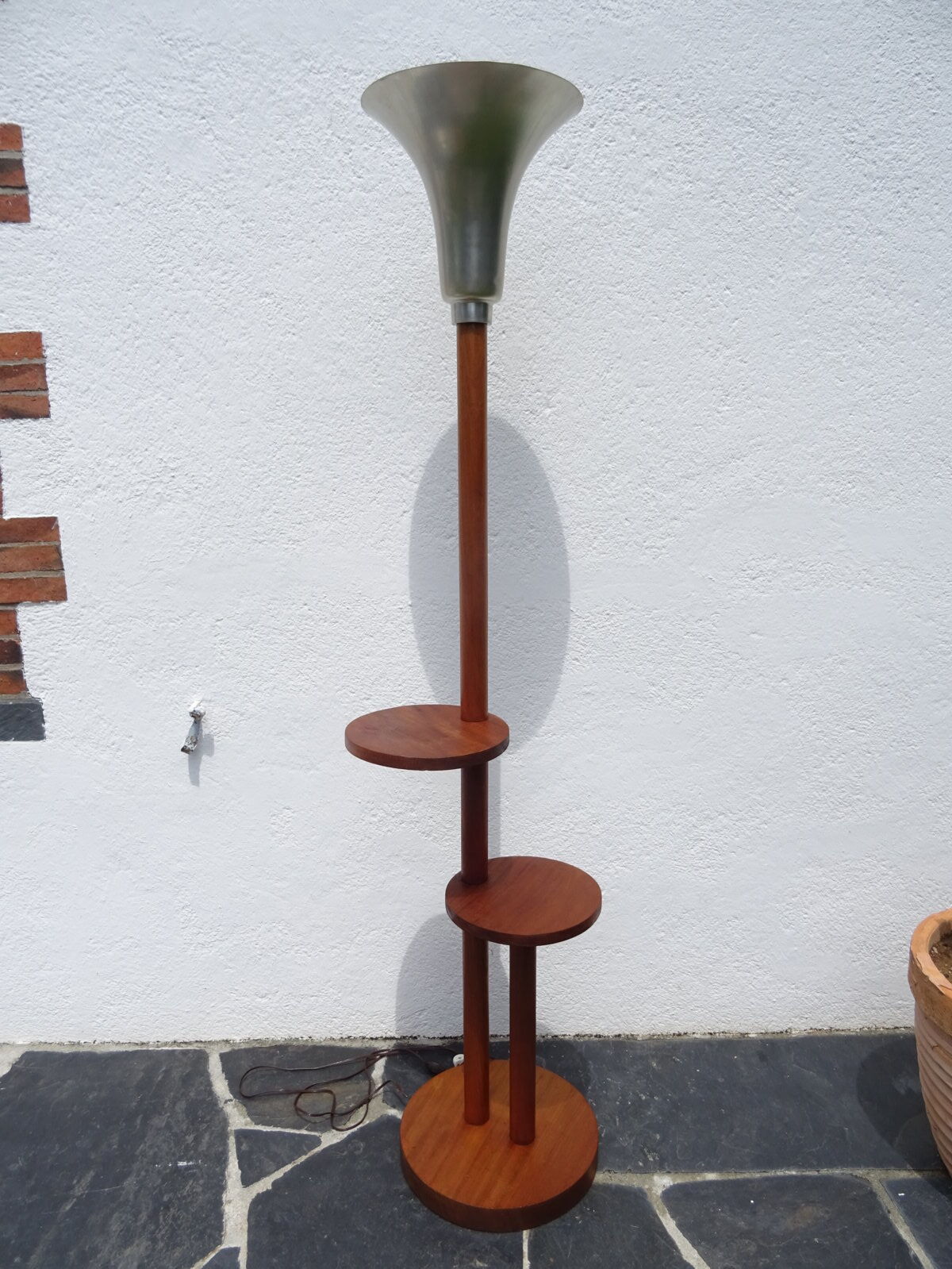 Mahogany art deco floor lamp