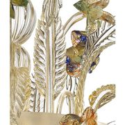21st Century Transparent and Gold Floral Chandelier in Murano Glass