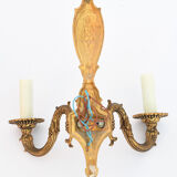 Pair of gilded bronze wall lamps