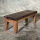 Petit banc en teck ancien rectangulaire quadripode d'Indonésie H20 L45