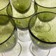 Set de 6 verres 1970 en verre bullé vert