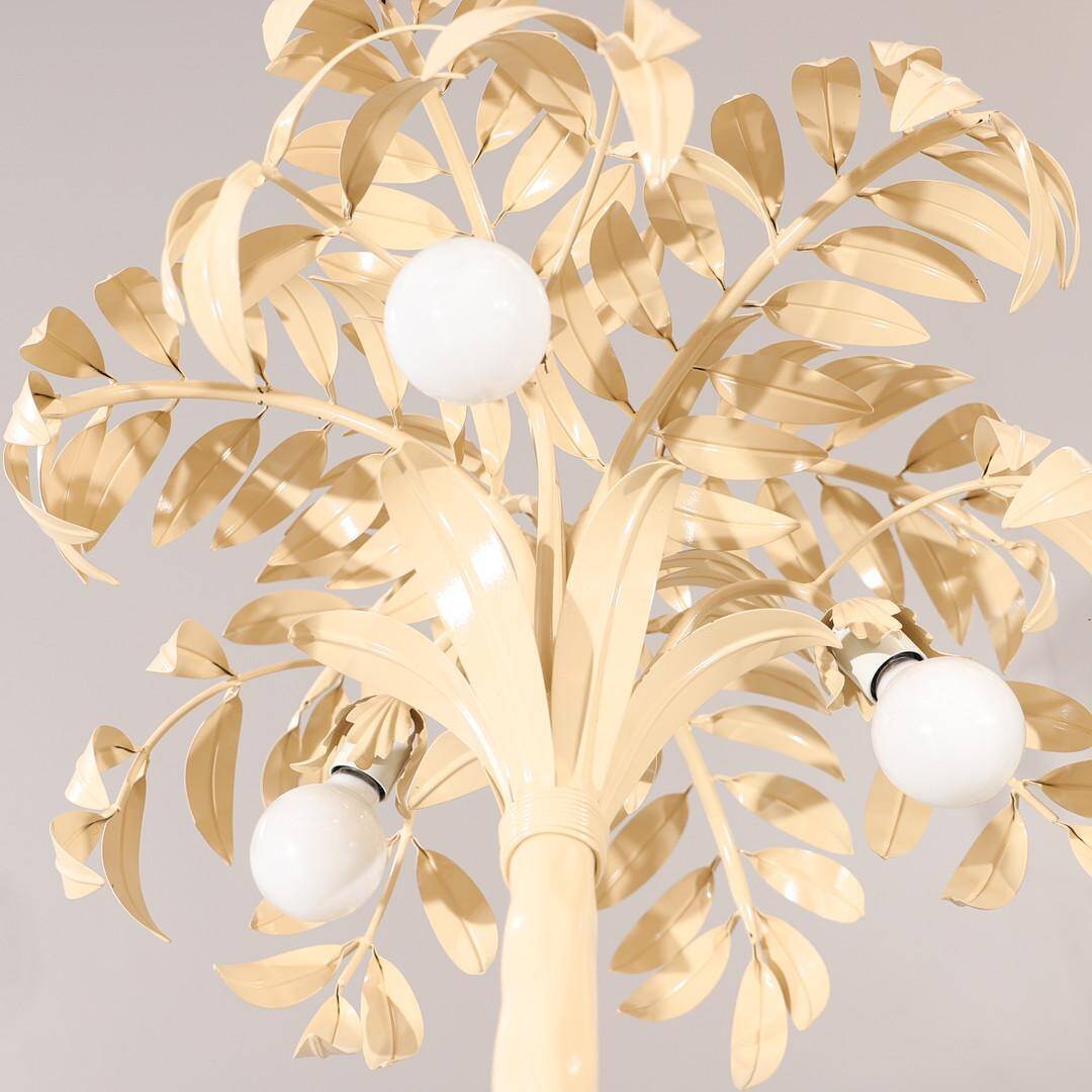 Hollywood Regency Cream White Palm Tree Floor Lamp  Attributed to Hans Kögl