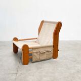 Sculptural oak easy chair
