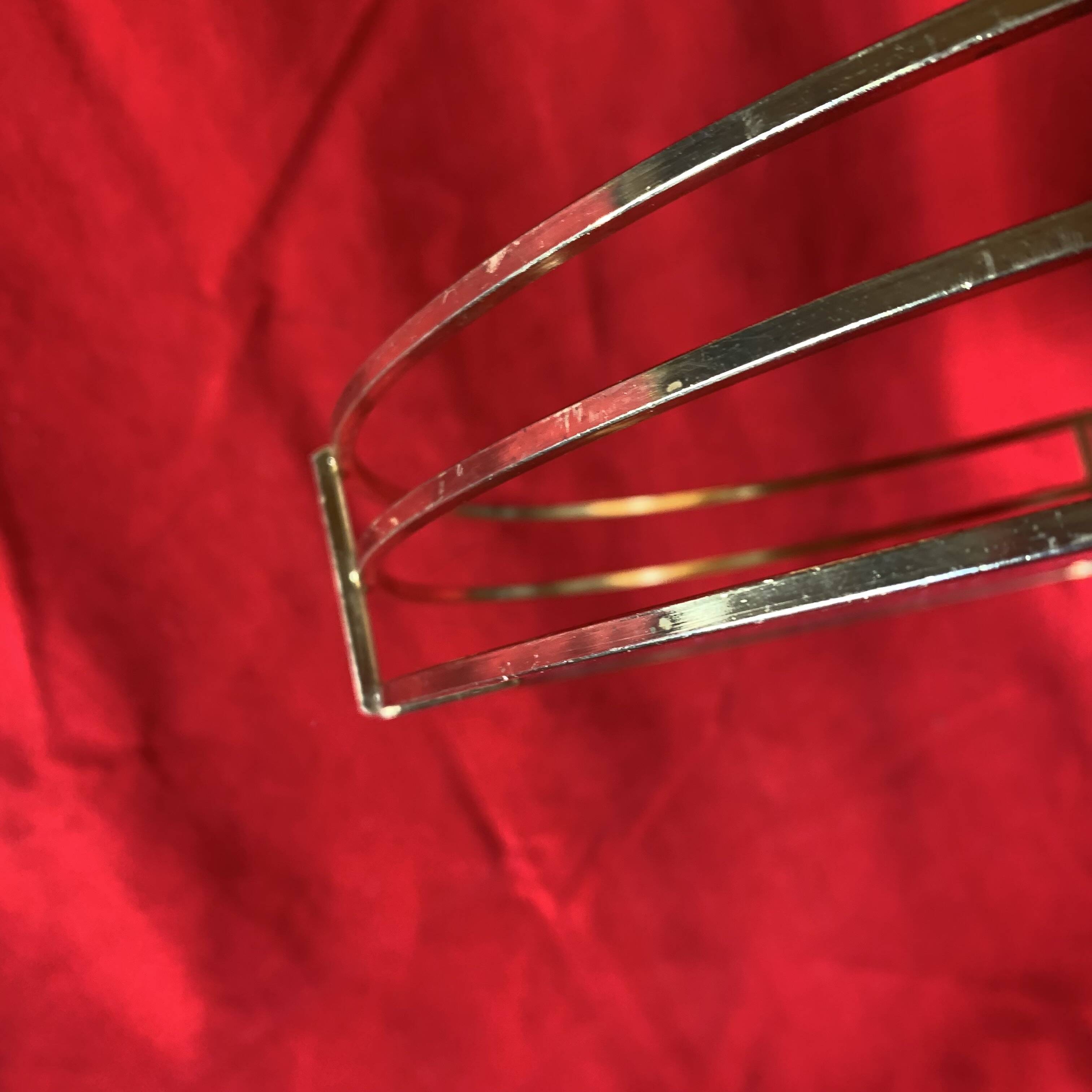 Vintage round tray in gold metal and mirror