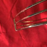 Vintage round tray in gold metal and mirror