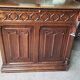 Ancien bureau 9 tiroirs en noyer de style gothique ref je