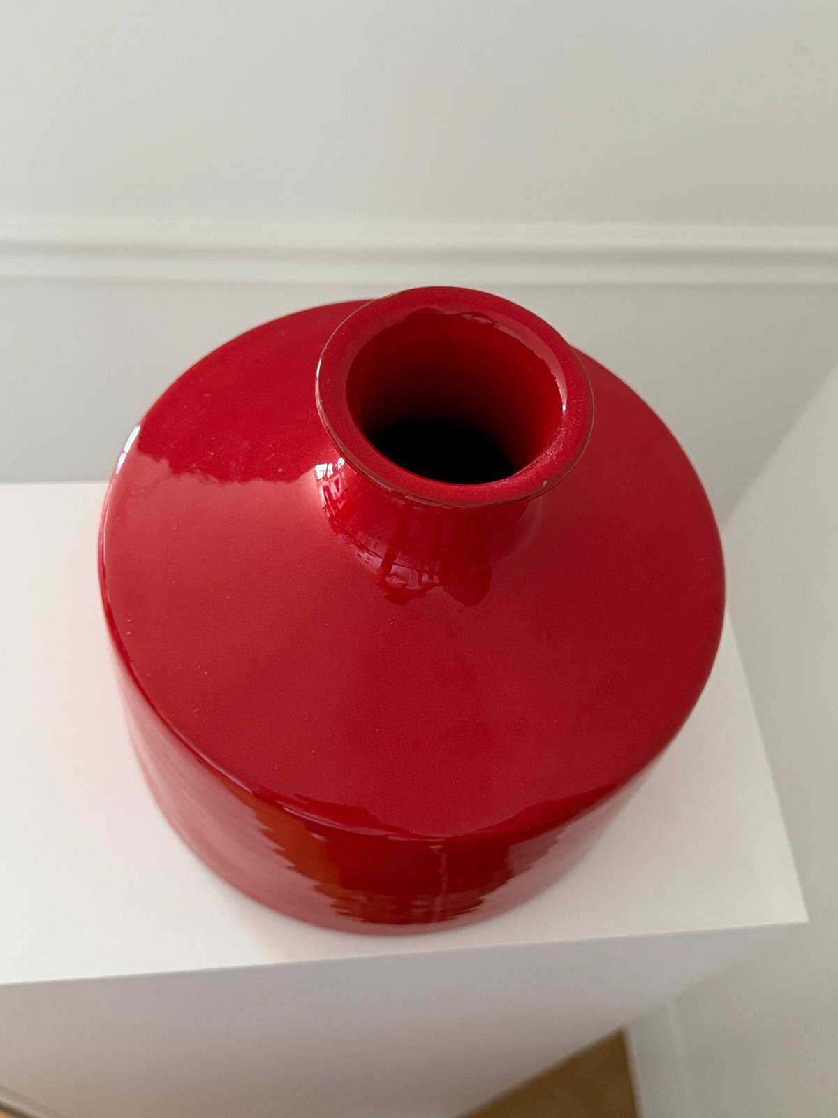 Vase en céramique rouge, années 70