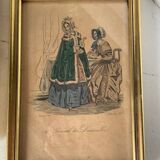 2 frames with old engravings “journal des demoiselles”