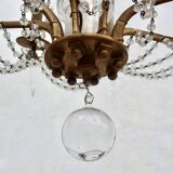 8-Light Bronze Chandelier with Crystal Tassels