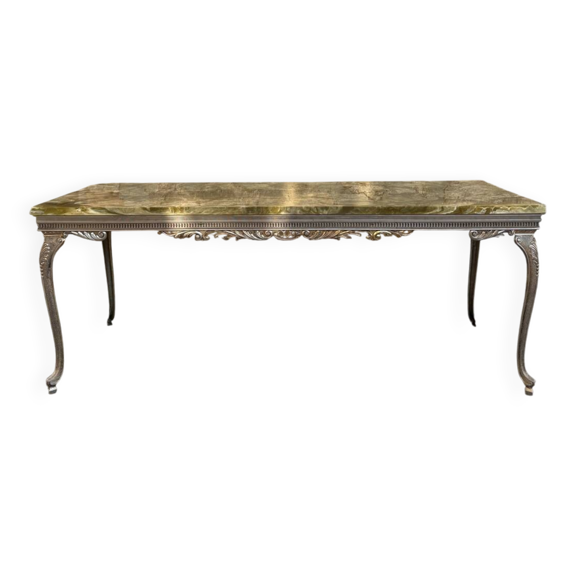 Louis XV style coffee table in onyx and metal