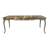 Louis XV style coffee table in onyx and metal