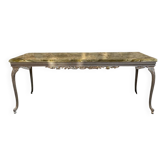 Onyx and metal coffee table in Louis XV style.