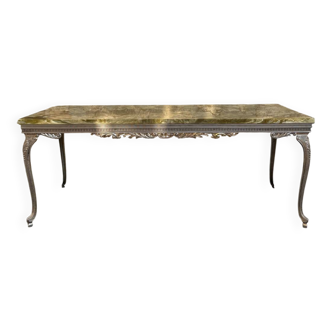 Louis XV style coffee table in onyx and metal