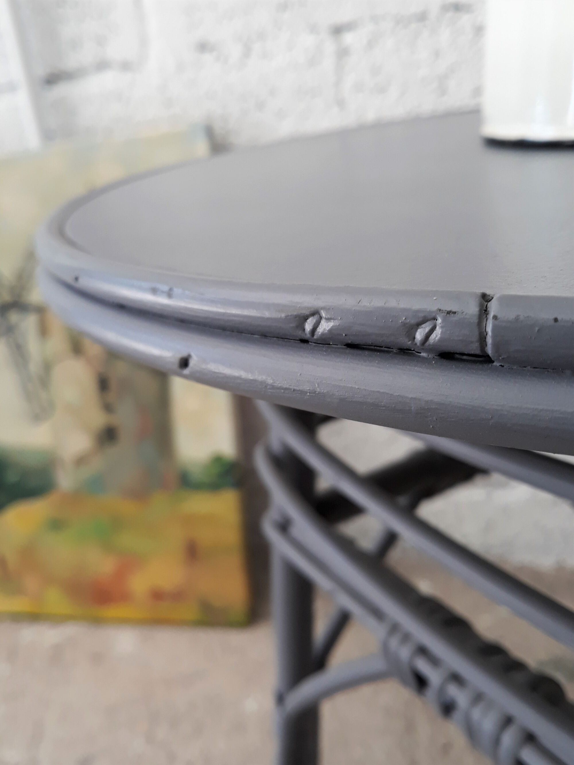 Rotin side table vintage 1960