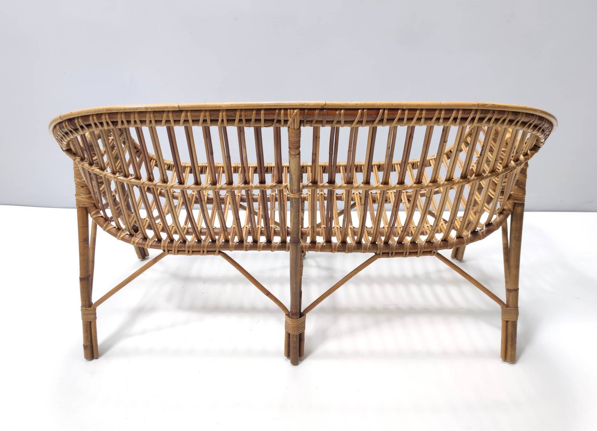 Vintage Two-Seat Bamboo Sofa, Made in Italy