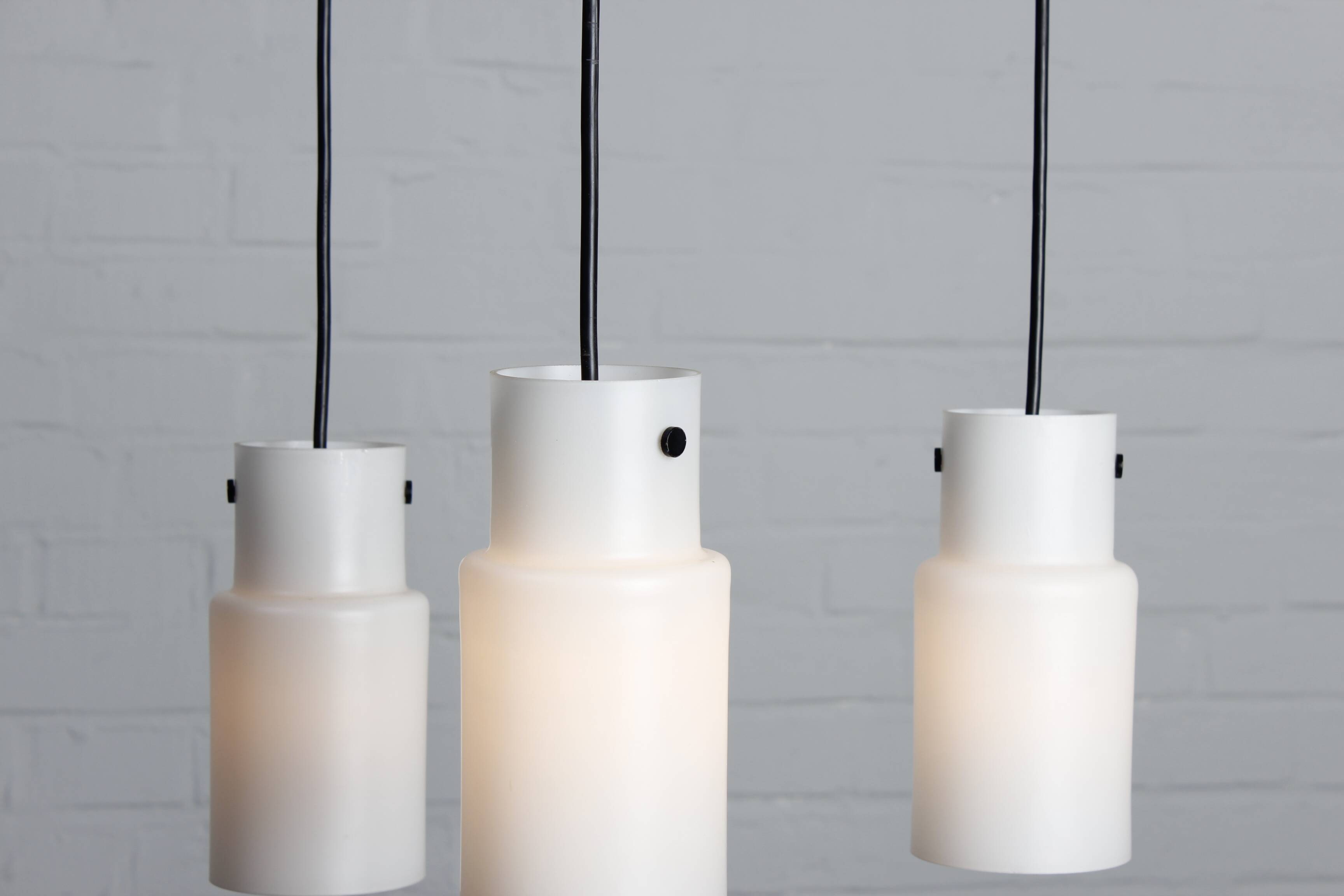 Three-flame Danish ceiling lamp teak vintage