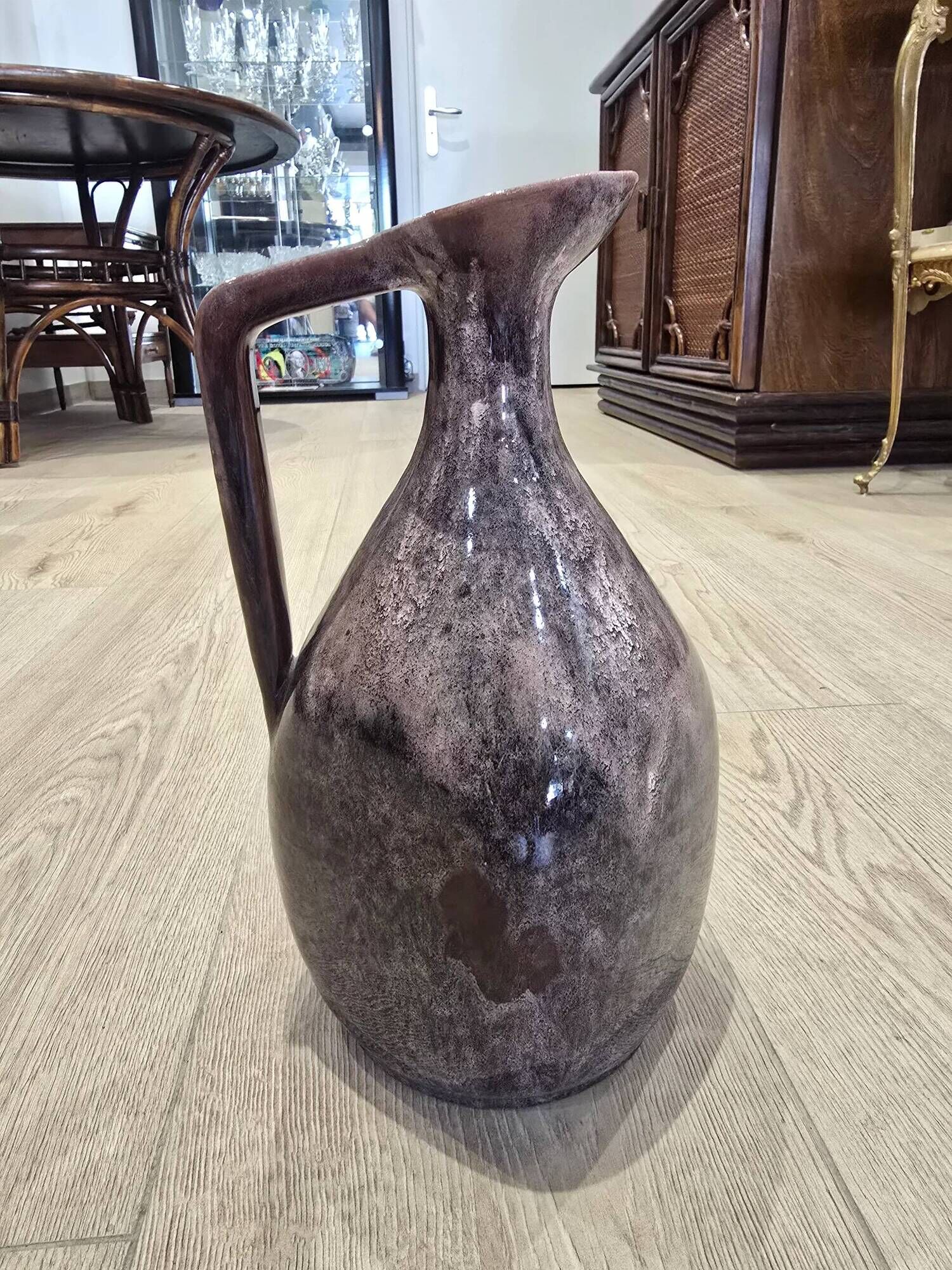 Large pitcher / sculptural vase Accolay – Potters of Accolay – 1950s-60s – signed, No. 3 – H. 33 cm