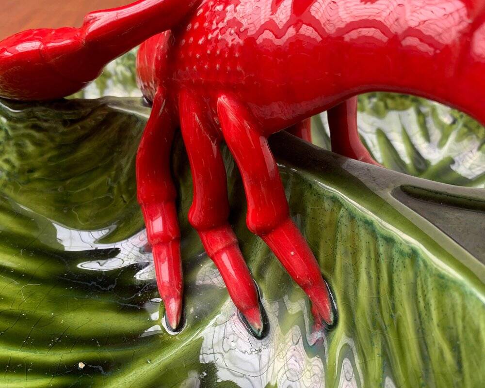 Vintage Italian lobster-shaped pottery sculpture.