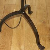Brutalist cast iron tripod floor lamp