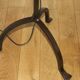 Brutalist cast iron tripod floor lamp
