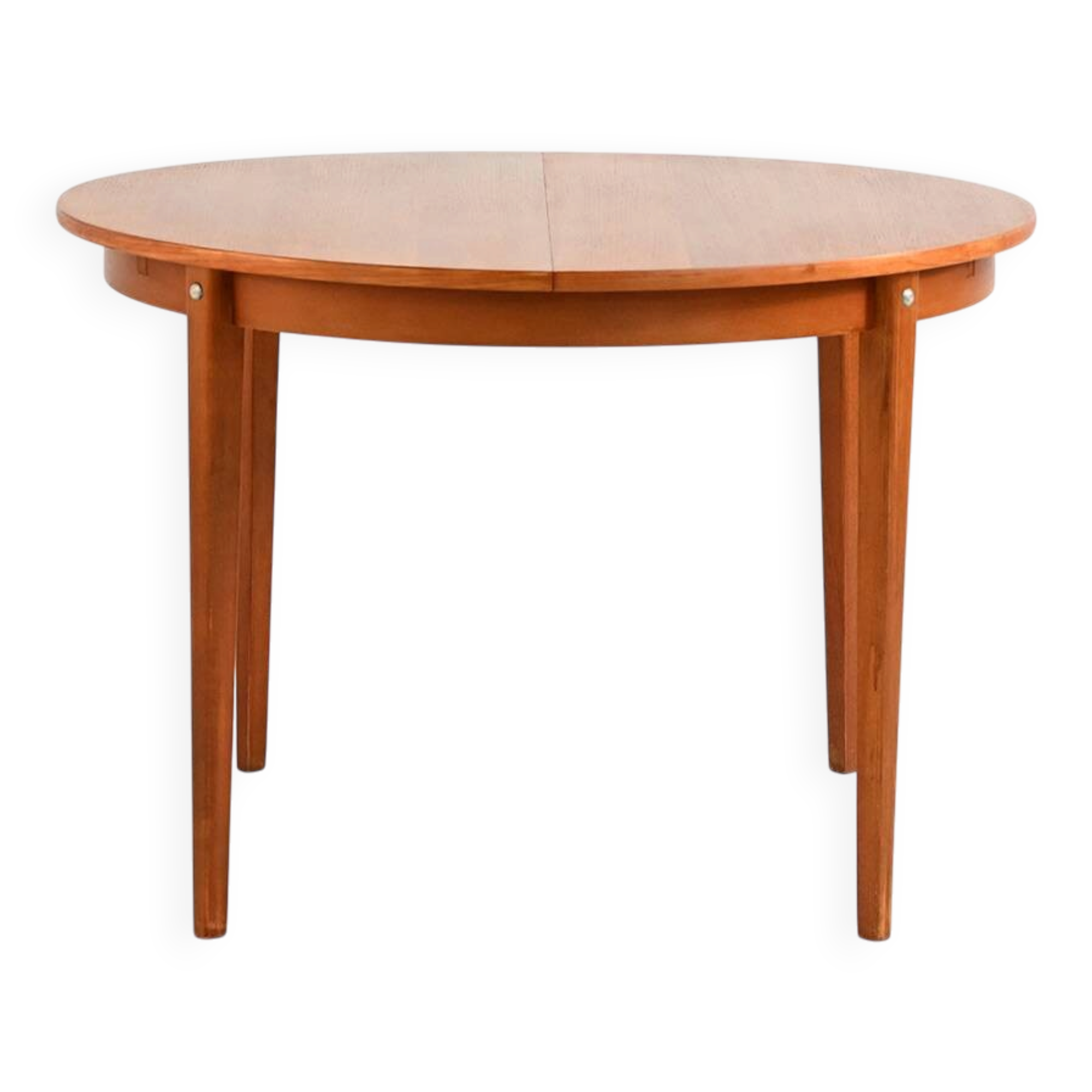 Scandinavian round extendable teak table 1960s
