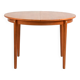 Scandinavian round extendable teak table 1960s
