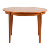 Scandinavian round extendable teak table 1960s
