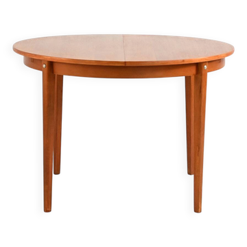 Scandinavian round extendable teak table 1960s