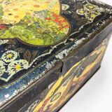 Antique lithographed tin biscuit tins