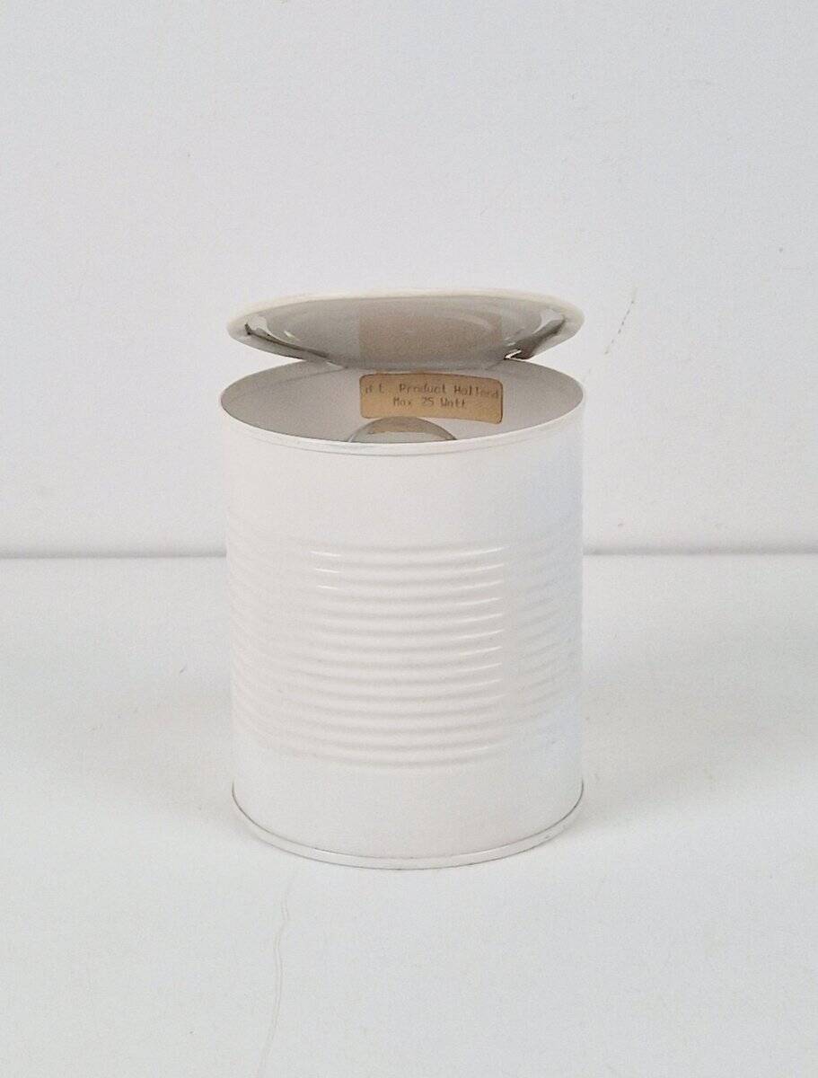Pop Art White Metal Can Table Lamp by Vrieland, 1970s