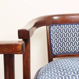 Ensemble de salon Thonet, en bois et jacquard bleu, 1910