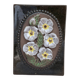Ceramic Wall Plaque Jie Gantofta, model 841, white flowers.