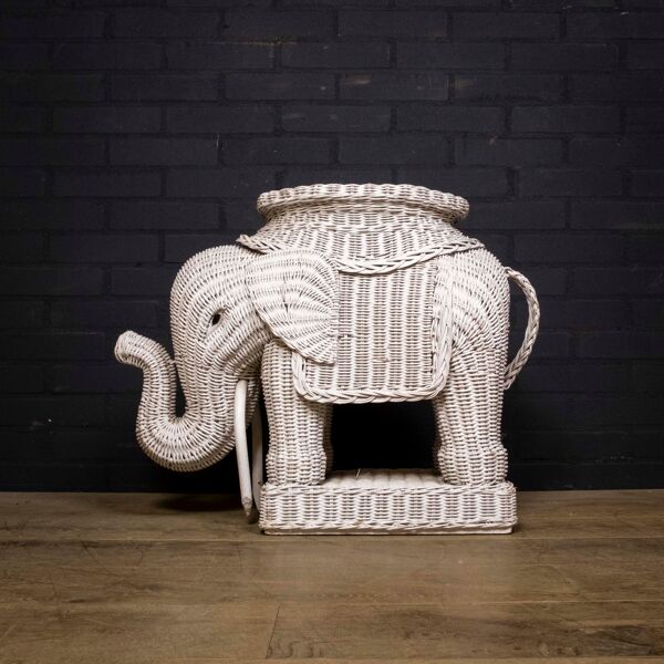 Table en osier vintage elephant