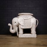 Table en osier vintage elephant