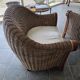 2 fauteuils contemporains en rotin