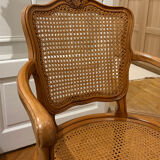 Caned cabriolet armchair – Classic chic style