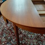 Scandinavian expandable vintage teak round table