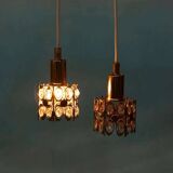 Vintage Palwa suspensions in brass & crystal