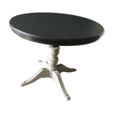 Old round dining table transformable central foot