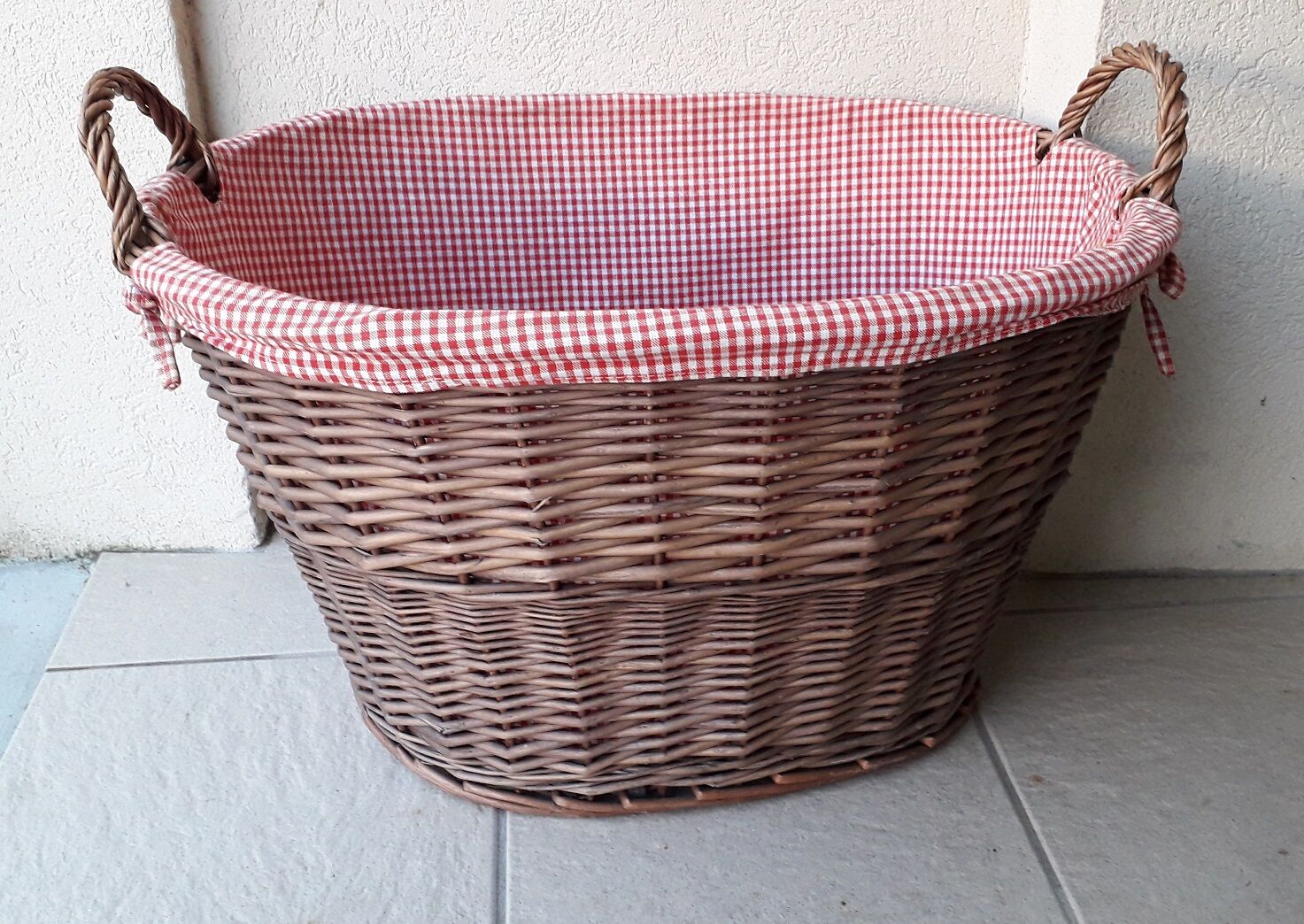 Panière à linge en osier