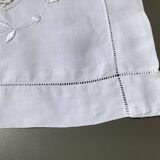 Fine linen round crocheted openwork mini day pillowcase