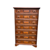 Vintage colonial wooden chest of drawers with 7 drawers.