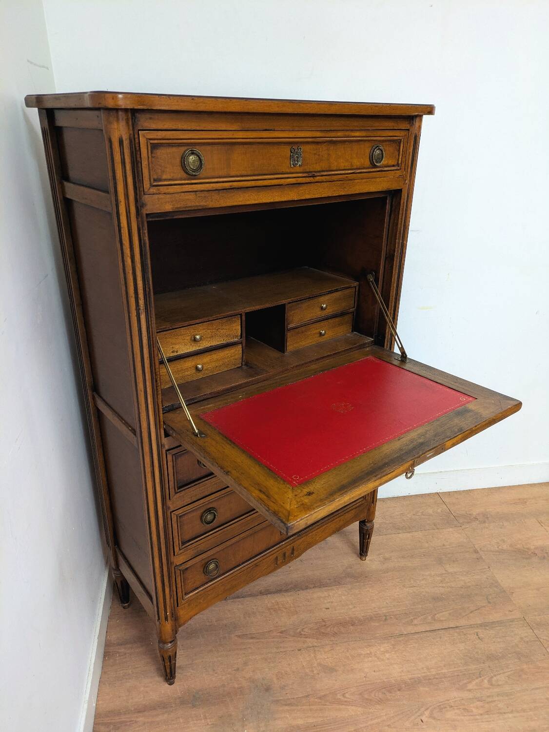 Secrétaire bureau commode vintage en bois