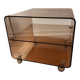 Smoked plexiglass side table/occasional table by designer Michel Dumas.