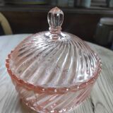Pink glass candy box