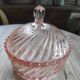 Pink glass candy box