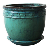 Glazed terracotta planter, handmade, 20th century