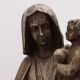 19th Century Belgian Madonna and Child Statue on Octagonal Base, Belgium